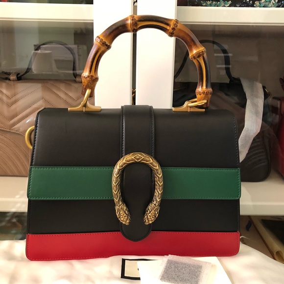 Gucci Handbags - Gucci Dionysus tip handle medium black green